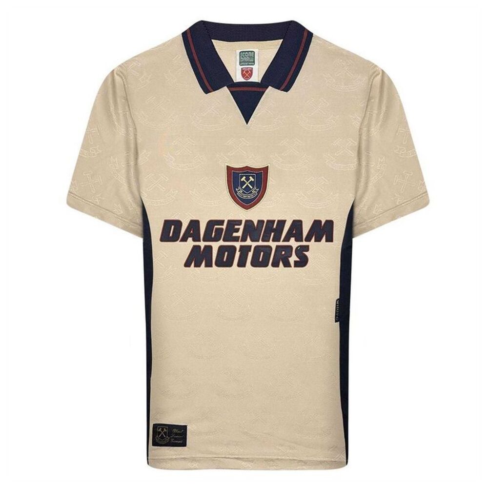 Score Draw Mens 1996 West Ham United FC Football Jersey / Ecru/Blue